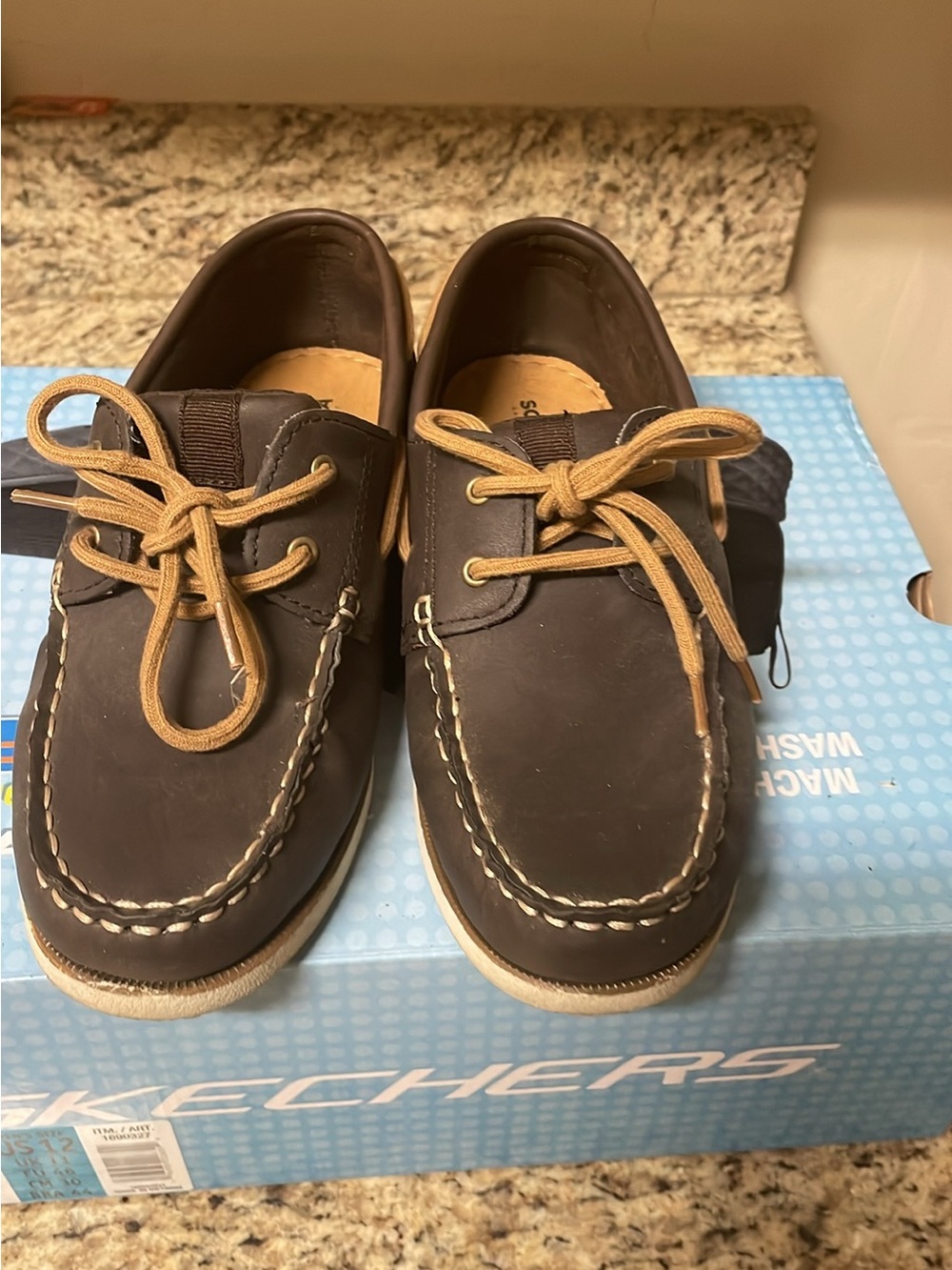 Sonoma Kids Brown Boat Shoes with Tan Laces